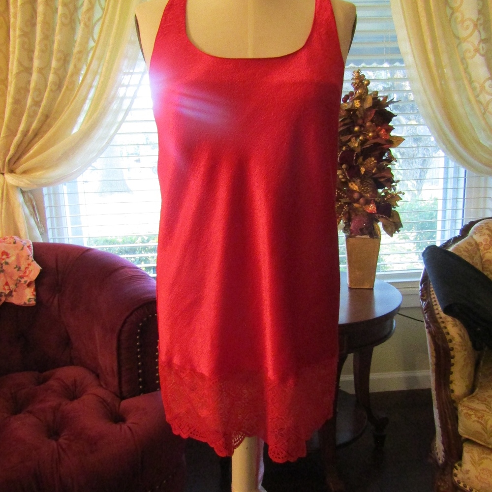 RARE VNTG 90's  Victoria Secret Red Lace Chemise